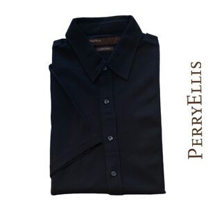 Perry Ellis Luxe Short Sleeve Shirt -‎ Size M